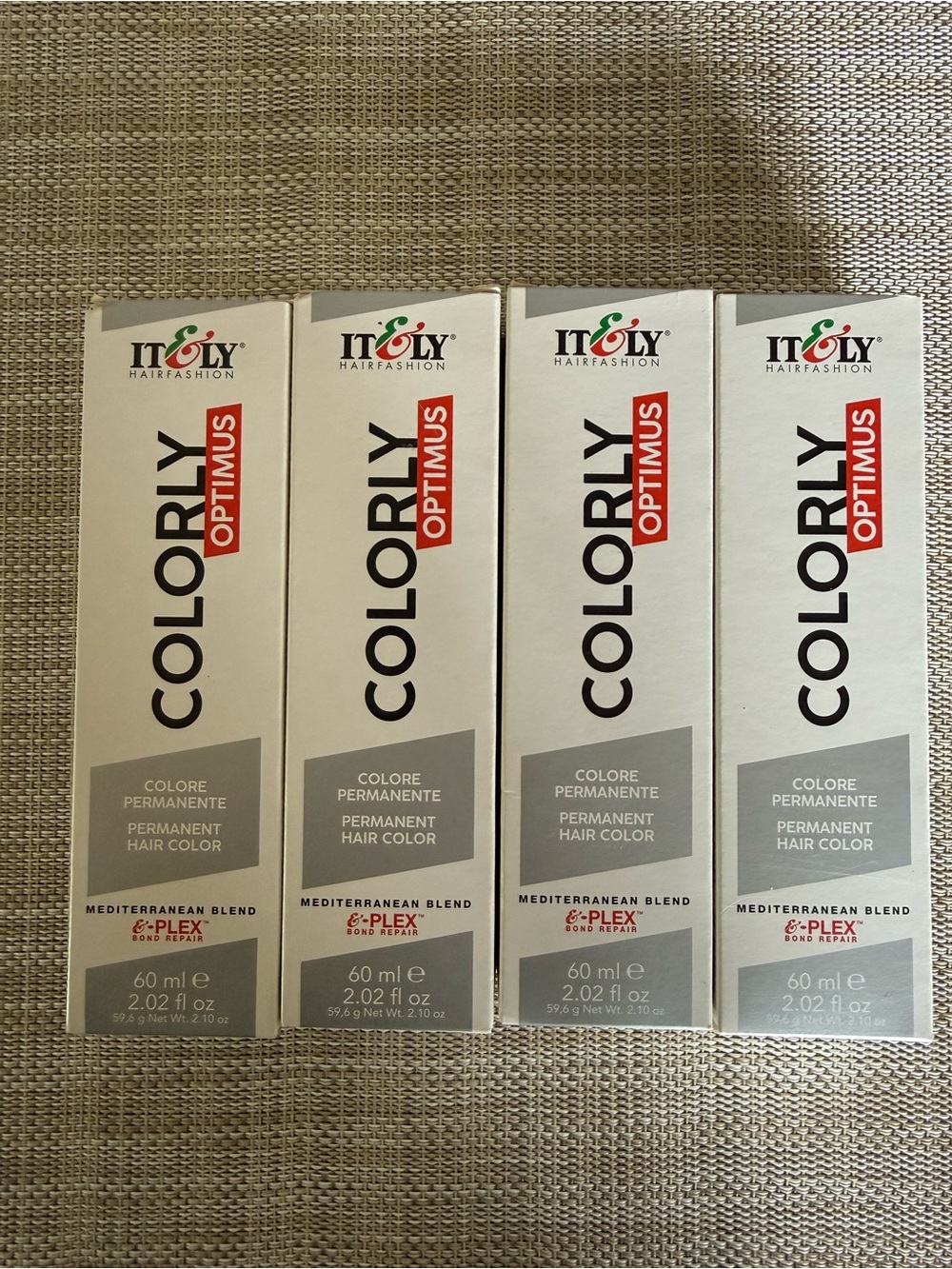 4 new tubes of Colorly Optimus Permanent Hair Color